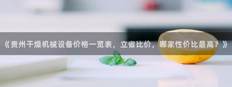 杏盛官方平台：《贵州干燥机械设备价格一览表，立省比价，哪家性价比最高？》