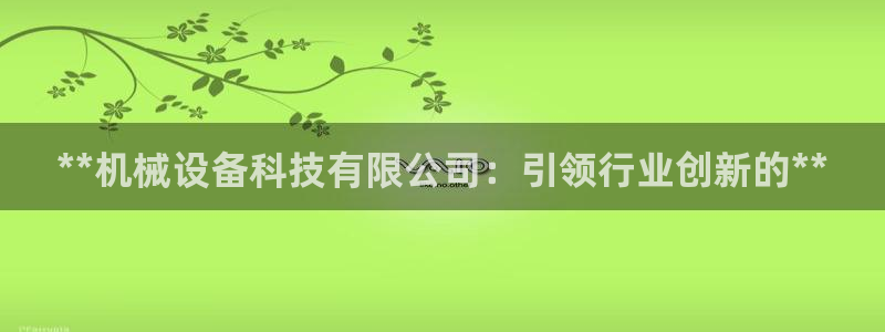杏盛平台登陆：**机械设备科技有限公司：引领行业创新的**