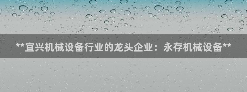 杏盛平台代理注册：**宜兴机械设备行业的龙头企业：永存机械设备**