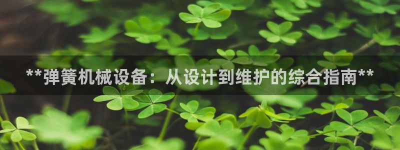 杏盛主管：**弹簧机械设备：从设计到维护的综合指南**