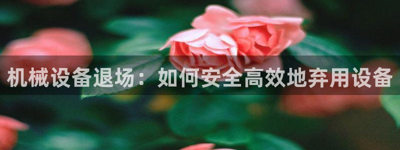 杏盛平台登录地址：机械设备退场：如何安全高效地弃用设备