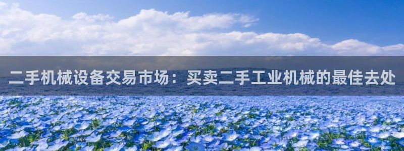 杏盛平台官网注册登录：二手机械设备交易市场：买卖二手工业机械的最佳去处