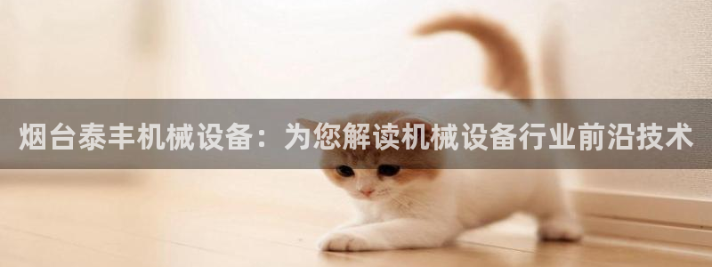 杏盛平台主管：烟台泰丰机械设备：为您解读机械设备行业前沿技术