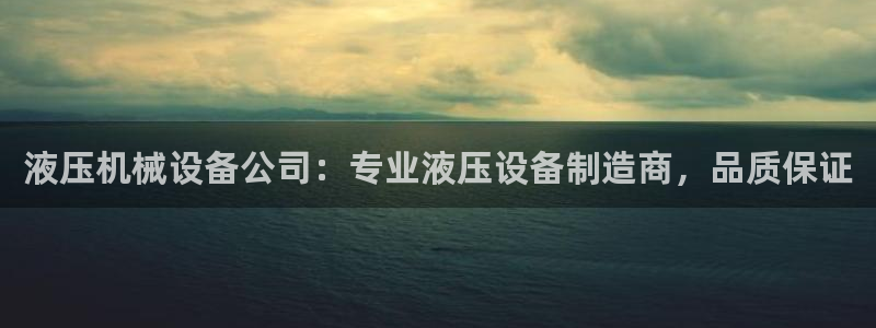 杏盛注册登录：液压机械设备公司：专业液压设备制造商，品质保证