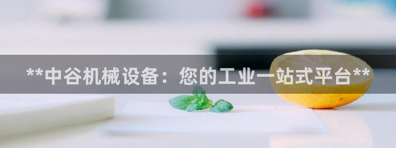 杏盛平台登录：**中谷机械设备：您的工业一站式平台**